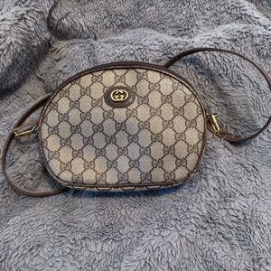 Gucci Vintage Beige and Brown Crossbody Bag